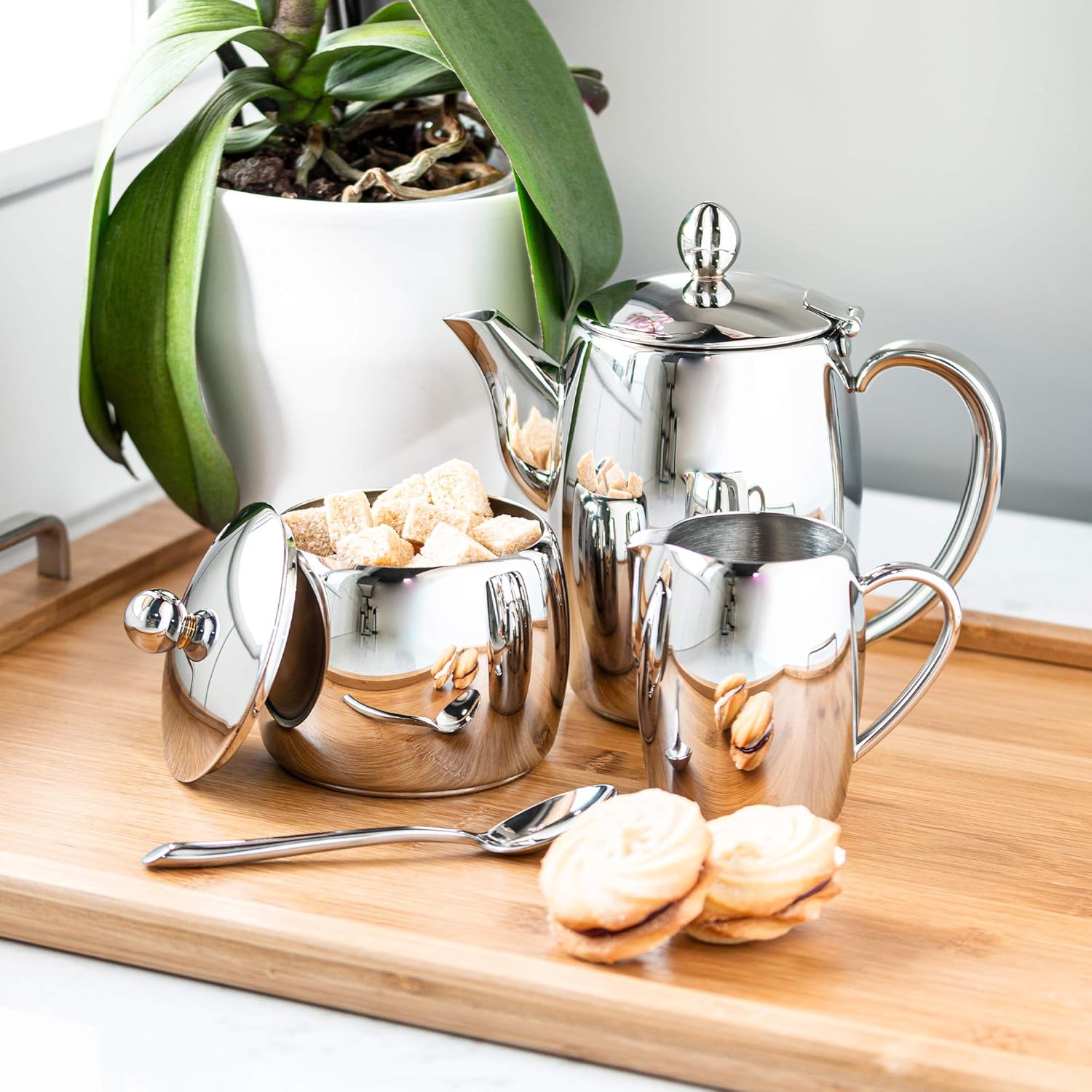 Cafe Stal Bec 06m Cafe Stal Bellux Range 18 10 Stainless Steel Espresso Coffee Maker Classic Style Stovetop Italian Moka Pot Design Hollow Cool Touch Handles 6 Cup 280ml Amazon Co Uk Kitchen Home