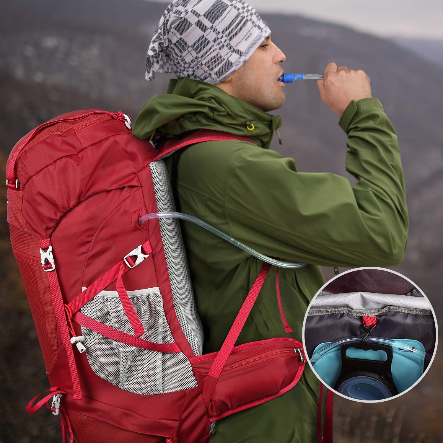 HOMIEE 50L Hiking Backpack with Rain Cover Internal Frame Backpacking Backpack for Outdoor Sport Climbing Camping: Sports & Outdoors