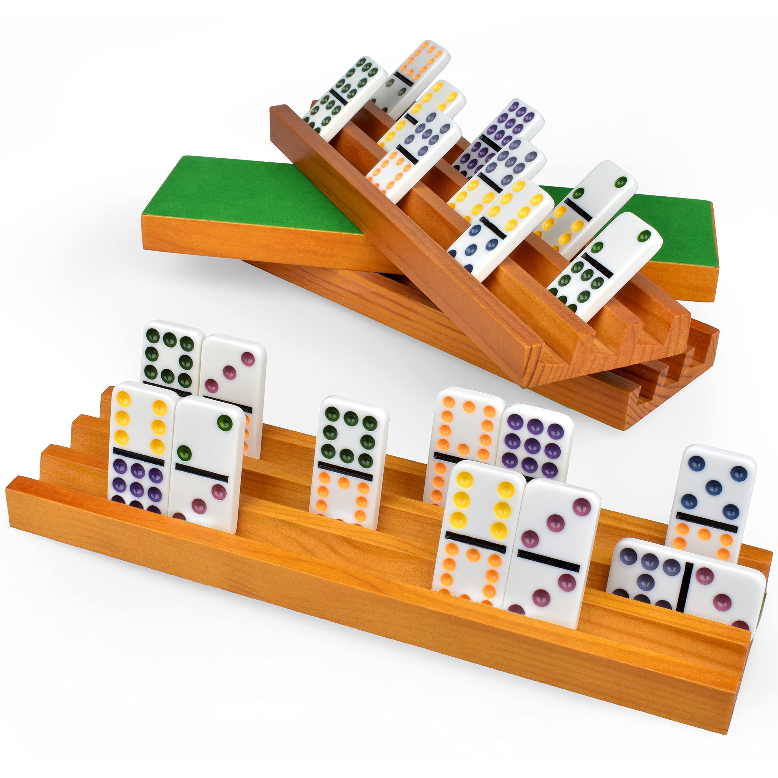 Rubber Domino Racks Mua Queensell Domino Holders for Classic Board Games - Wooden Domino ...
