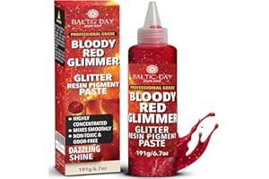 Bloody Red Glimmer Epoxy Pigment Paste XL (6.7oz/191g) – Ultra-Concentrated Deep Red Resin Colorant with High-Reflective Glit