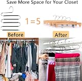 Skroad 10pcs S-Type Stainless Steel Pants Hangers Space Saving Non-Slip view 2