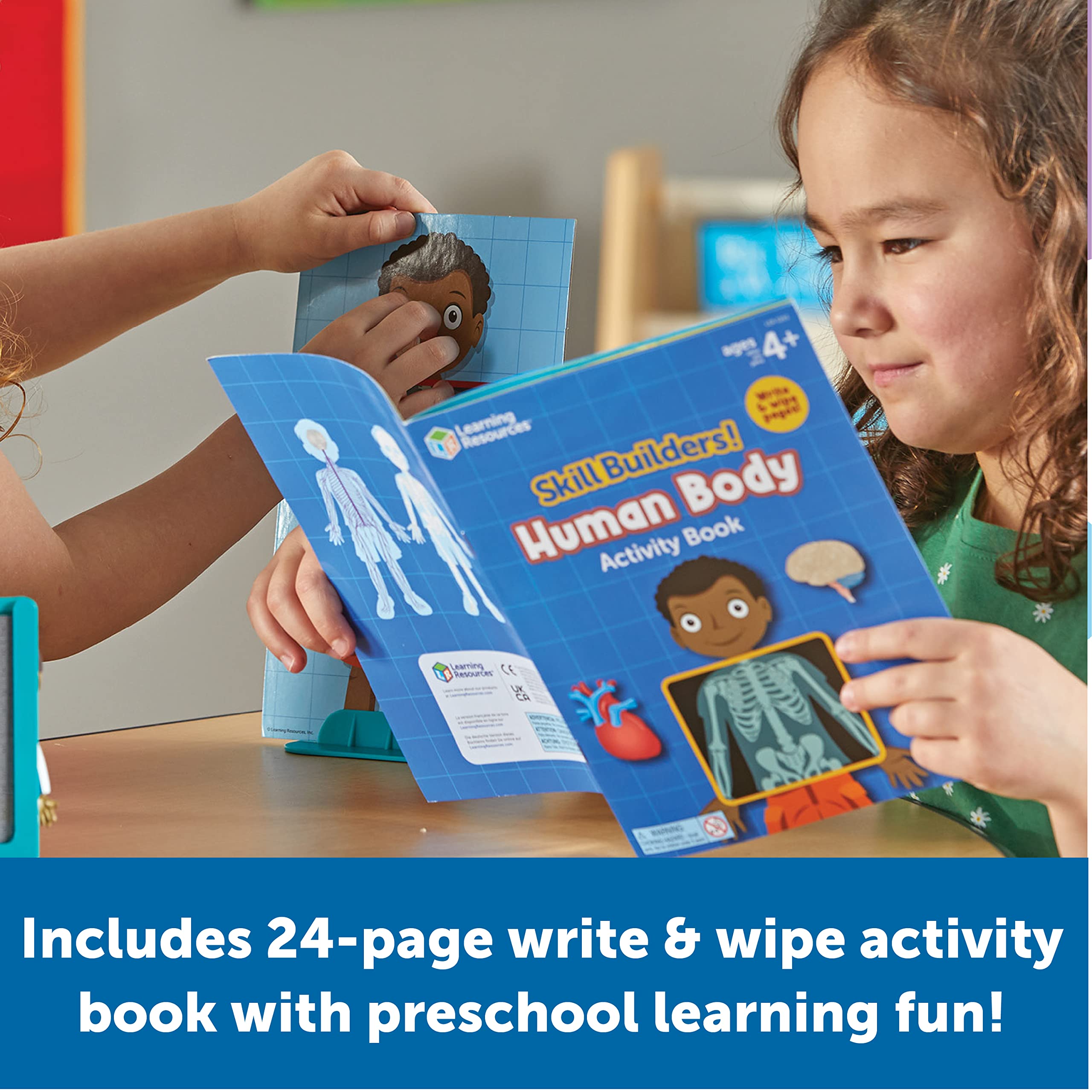 Learning Resources Skill Builders! Human Body Activity Set,17 Pieces, Ages 4+, Preschool Learning Activities, Preschool Science, Preschool Activity Book,Human Body Parts for Kids