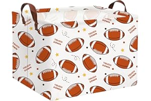 HIYAGON Rectangular Football Basket - Kids Gift Storage Organizer Bins for Boys Football Room Decor