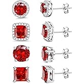 MILACOLATO Cubic Zirconia Stud Earrings for Women Men | 18K Gold Plated Hypoallergenic Sterling Silver Post Earrings | Big Brilliant Simulated Diamond CZ Halo Stud Earrings for Sensitive Ears