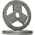 Signature Fitness Olympic 2-Inch Cast Iron Plate Weight Plate for Strength Training and Weightlifting, Multiple Sizes