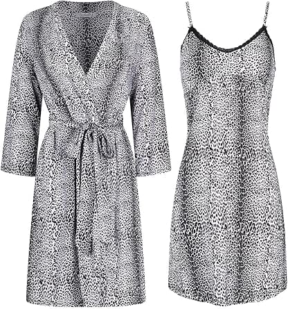 SofiePJ Damen-Nachthemd & Bademantel Set – Weich & Bequem