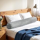 SyMax 7.8"x60" Body Pillow for Queen Bed, Bolster w/Removable Polyester Cover, Headboard Gap Filler Pillow, Light Grey