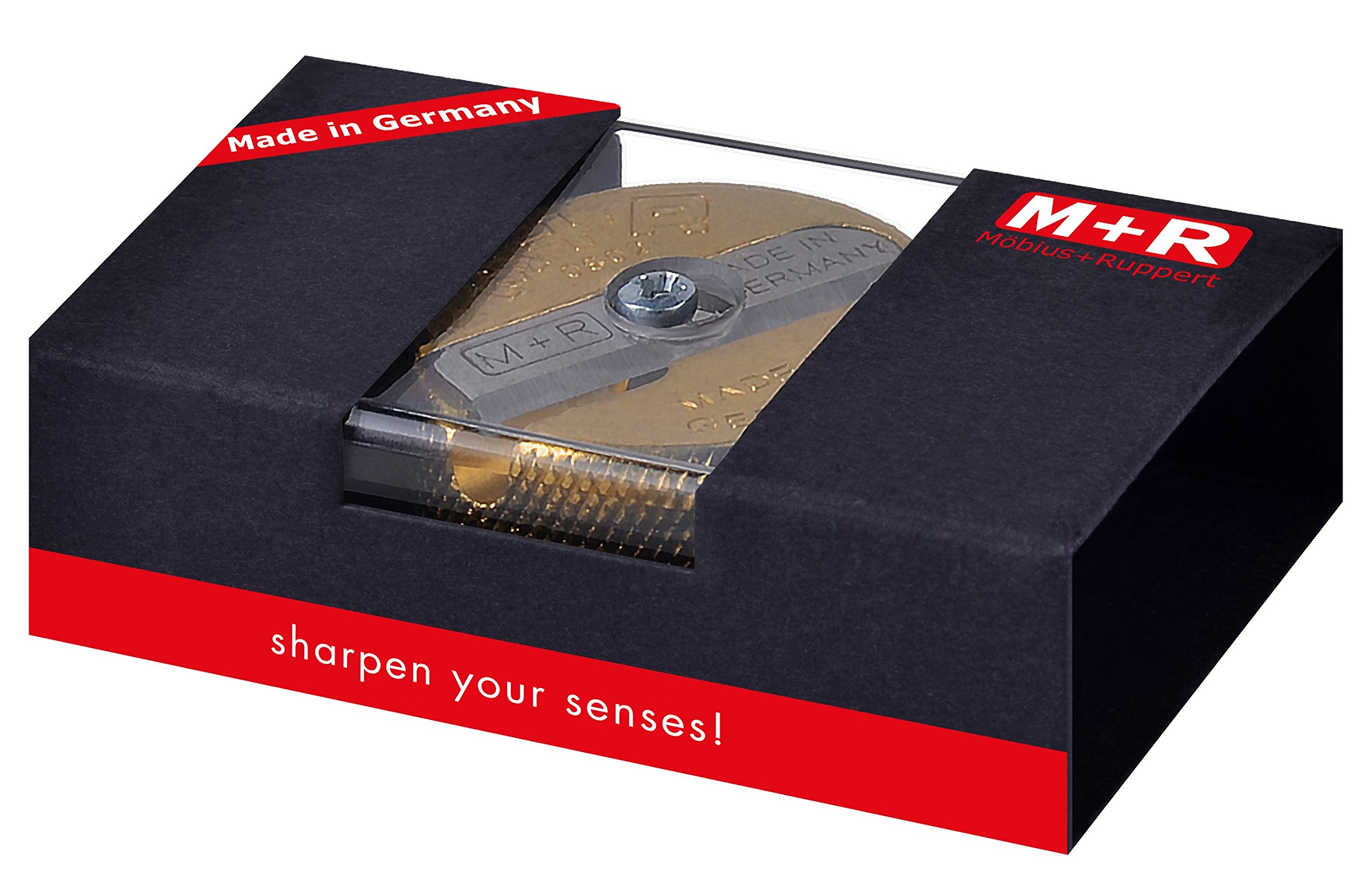 M+R 706021000 Double Round Sharpener Brass in Gift Packaging