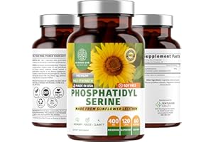 Number One Nutrition Premium Phosphatidylserine 400mg, Derived from Sunflower Lecithin to Help Support Memory, Focus & Cognition Naturally, Soy Free, 120 Veg Caps