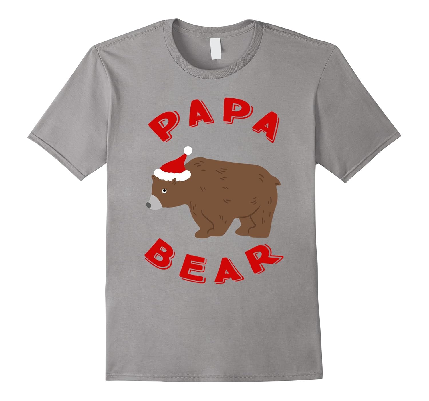 Papa Santa Bear Matching Family Christmas Pajamas T-Shirt-Rose