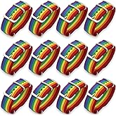mintolex LGBT Pride Bracelet for Bisexual Lesbian Gay LGBTQ Pride Bracelets Handmade Nylon Adjustable Wristband Watch Band Rainbow Bracelets for Women Men Parade Bulk Multiple Pack