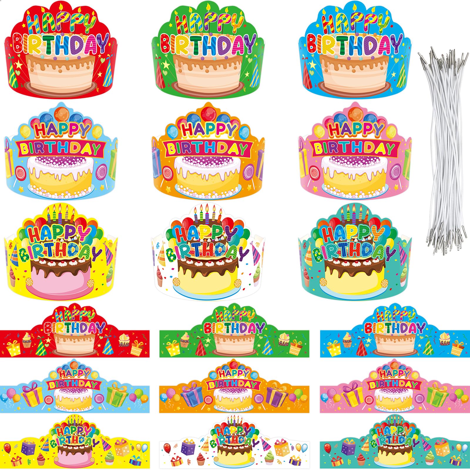 Photo 1 of Fancy Land Birthday Crowns for Kids Classroom 36 Pack Colorful Birthday Crowns Classroom School VBS Party Supplies Preschool Classroom Must Haves