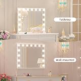 FENCHILIN Hollywood Vanity Mirror with Bluetooth Speaker & 15 LED Lights view 8