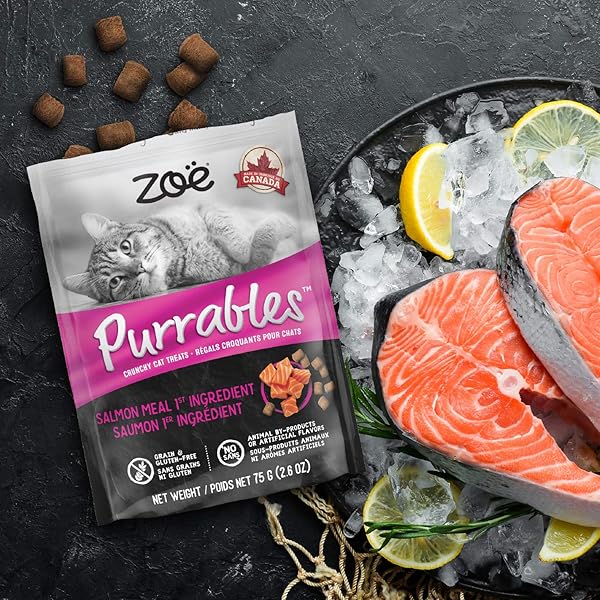 ZOE PURRABLES SALMON CAT TREATS, 75 GR