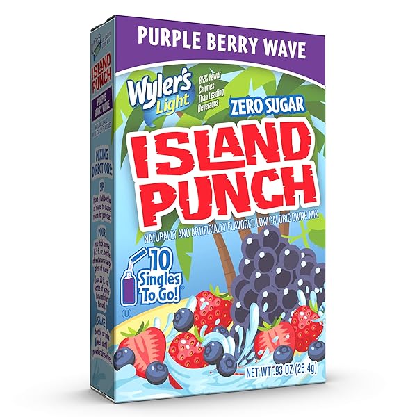 ZERO-SUGAR ISLAND PUNCH PURPLE BERRY WAVE DRINK MIX,...