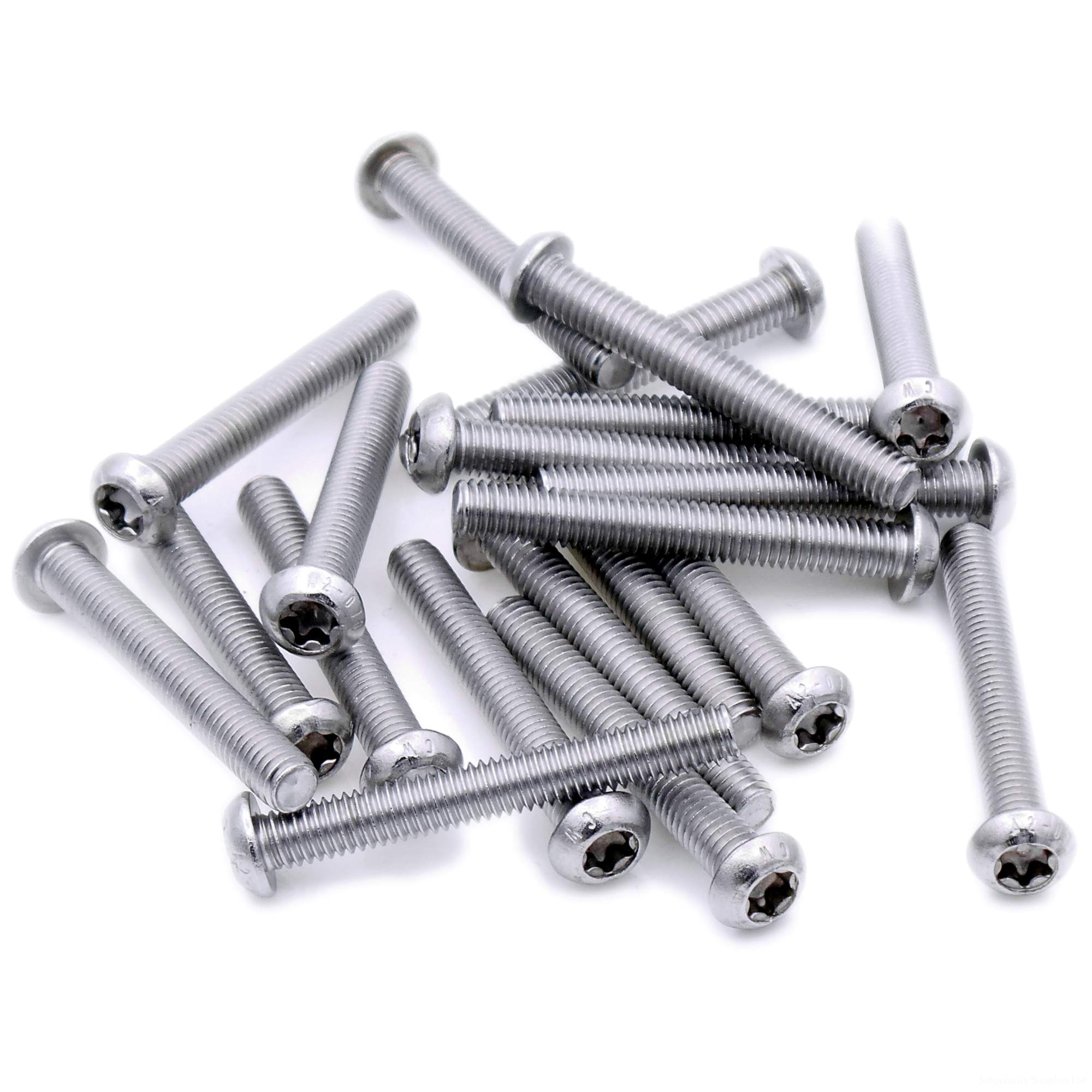 M6 (6mm x 18mm) TX Socket Button Machine Screw (Bolt) - Stainless Steel (A2) (Pack of 20)