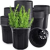 Anyumocz 60 Pcs 1 Gallon Flexible Plant Nursery Pots,Thickened Soft Plastic Seedling Pot with Holes,Flower Plant Container for Succulents,Cuttings,Transplanting,Home Garden(Black)