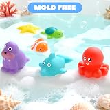 JOYIN Sea Animals Bath Toys 6 Pcs Sealed No-Hole Mold Free Squeezable Toys view 4