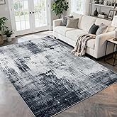 WEZVIX Area Rug 5x7 Living Room Rugs, Modern Abstract Washable Rug,Non-Slip Stain Resistant Carpet for Entryway Bedroom Dining Room Farmhouse Nursery Home Office-Abstract Blue Gray