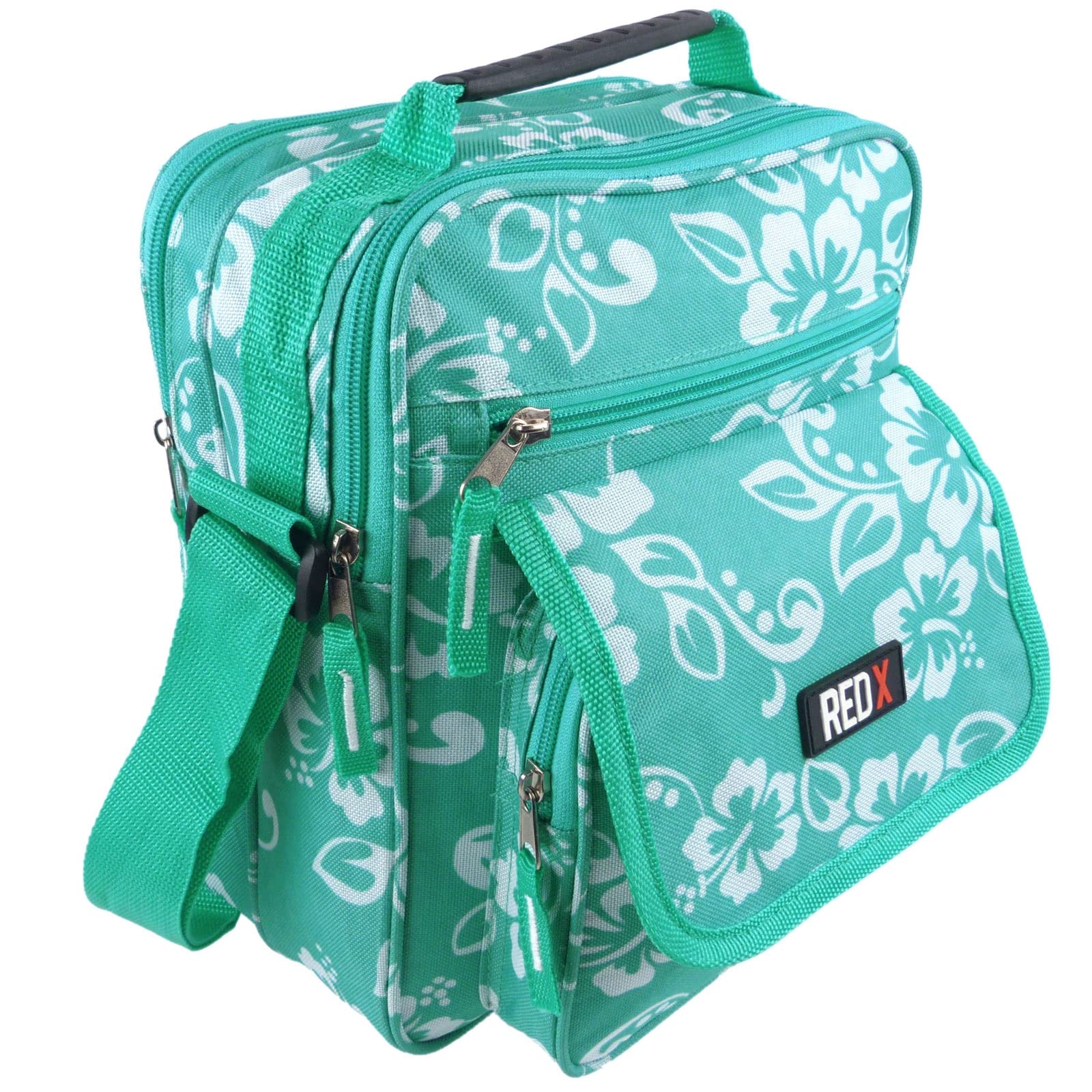 Red X Mens Womans Hibiscus Cross Body Utility Bag