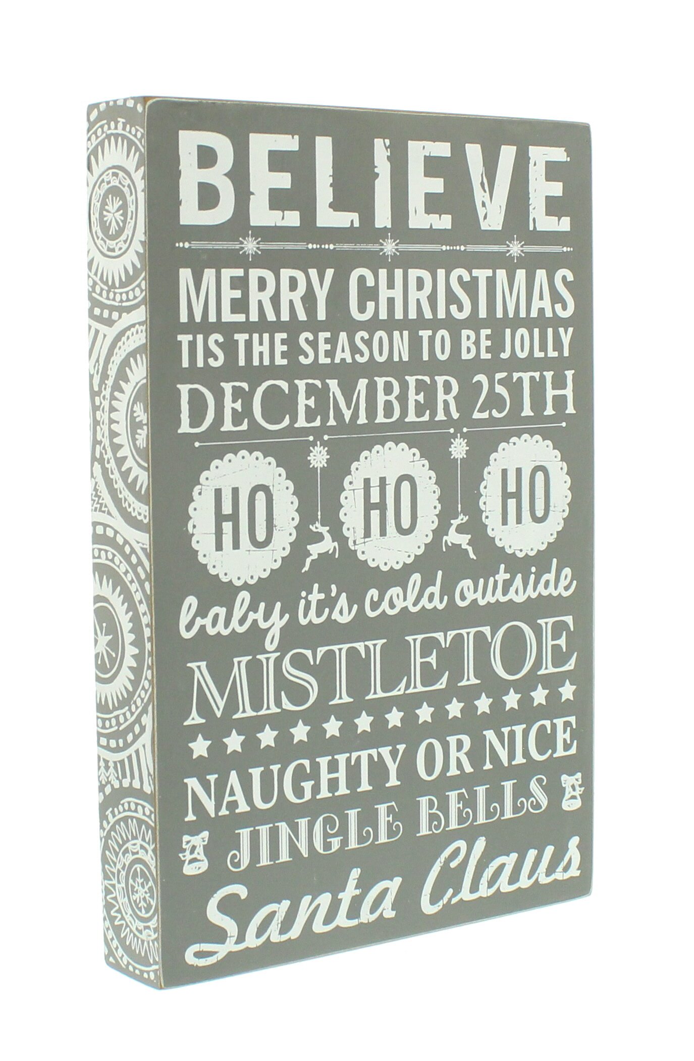 Festive Productions Plaque with Glitter, Grey