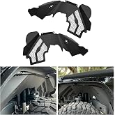 ECOTRIC Fender Liners Compatible with 2007-2018 Jeep Wrangler JK &amp; JKU | Front Inner; 2/4 Door Wheel Well Liners Mud Guards with Mesh Lightweight Aluminum (Black)