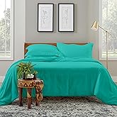 Cosy House Collection Luxury Duvet Cover Set 3-Piece - Blend of Rayon Derived from Bamboo - Ultra Soft Bedding - Zippered Comforter Protector, Includes 2 Pillow Shams (King/Cal King, Turquoise)