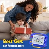 SGILE Magnetic Drawing Board for Toddlers 1 2 3 Years Blue with Stamps view 8
