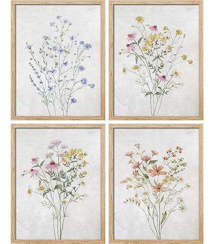 Amazon.com: SIGNWIN Framed Set Vintage Wildflower Bouquet Antique