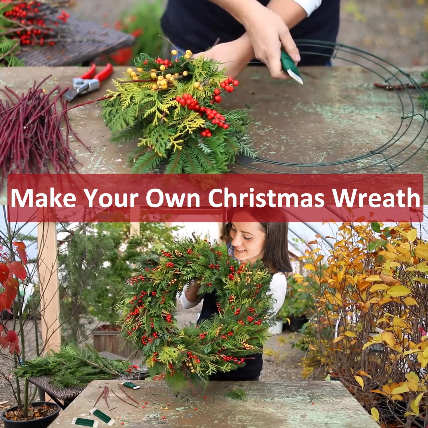 Green Floral Wire 3 Pack 117 Yards 22 Gauge Flexible Paddle Wire for Crafts Christmas Wreaths Tree,Garland and Floral Arrangements