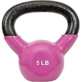 Sunny Health & Fitness Vinyl Coated Kettlebell for Strength Weight Training & Swinging Exercise - In 5, 10, 15, 20, 25 Pound
