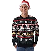 Askdeer Men's Ugly Christmas Sweater Soft Casual Xmas Pullover Classic Knitted Crewneck Sweaters with Ribbing Edge
