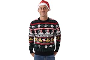 Askdeer Men's Ugly Christmas Sweater Soft Casual Xmas Pullover Classic Knitted Crewneck Sweaters with Ribbing Edge