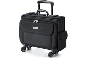 Tonyeee Rolling Laptop Bag 15.6 Inch Water Resistant Rolling Laptop Briefcase on Wheels Computer Bag Laptop Case for Work Travel Business Men Women, Black,New