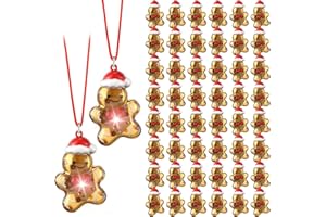Yinkin 50 Pcs Christmas Light up Necklace for Adults Flashing Necklaces Glow Necklaces Bulk for Xmas Party Favors Stocking Stuffers Christmas Ornaments Decoration