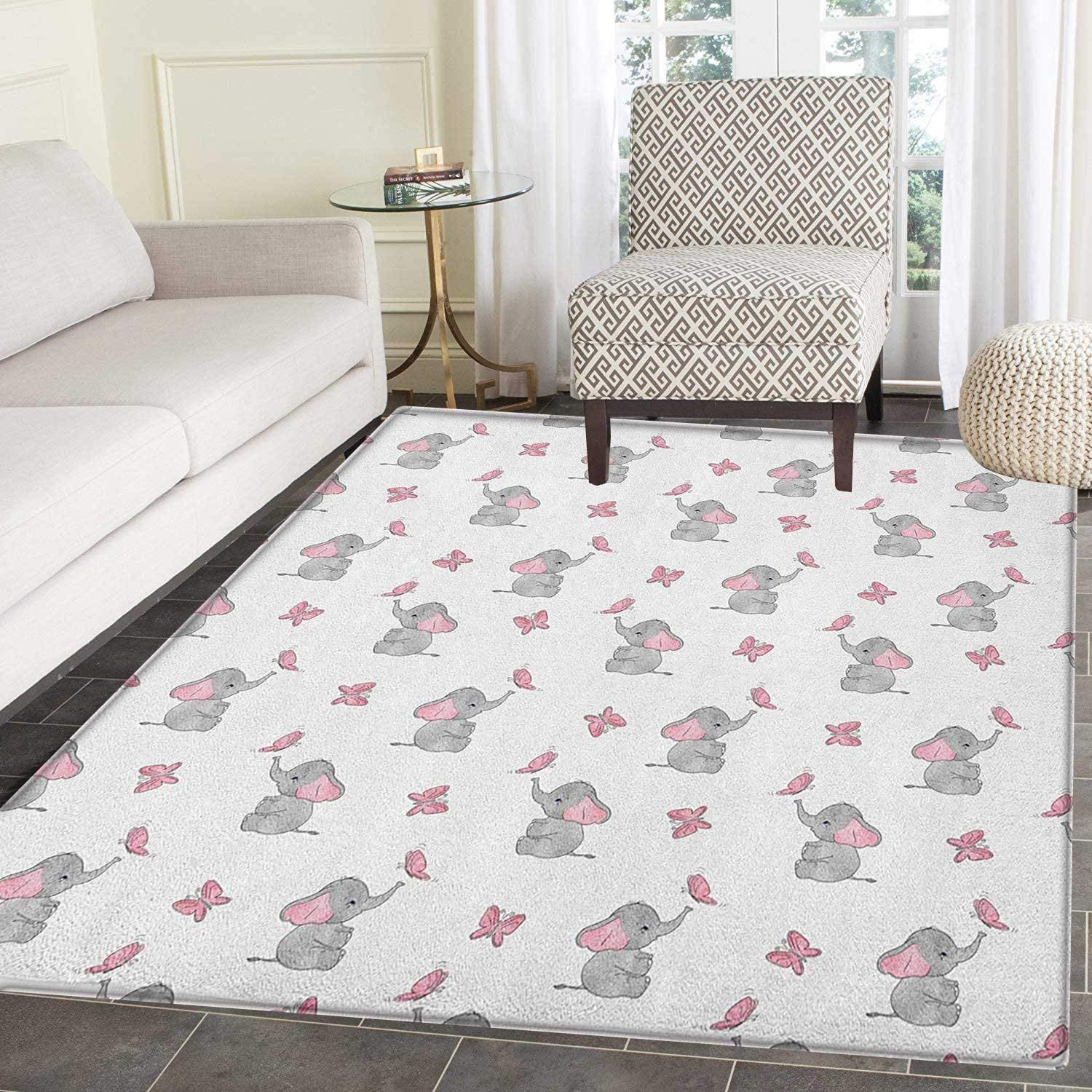 Elephant Nursery Rugs for Bedroom Baby Elephants Playing with