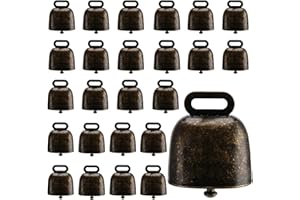 MAHIONG 25 Pack Cow Horse Sheep Grazing Copper Bells, Small Metal Cow Bells Loud Bronze Bell, Small Brass Bell Anti Lost for 