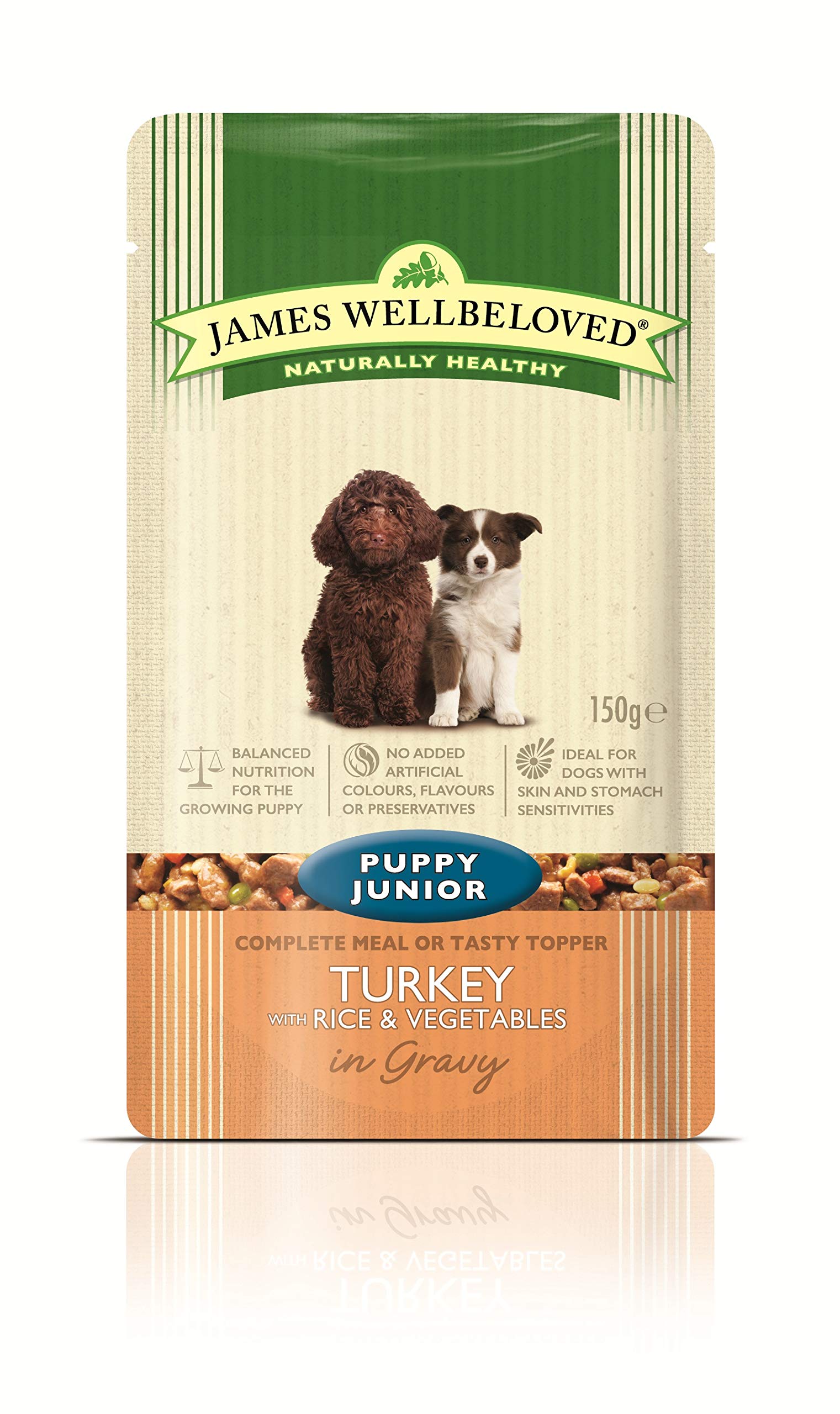 James Wellbeloved Complete Wet Puppy Food Turkey Rice and Vegetables