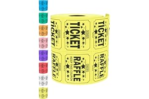 Tacticai 500 Raffle Tickets, Yellow (1 of 8 Colors), Double Roll, Large Ticket for Events, Entry, Class Reward, Fundraiser & Prizes