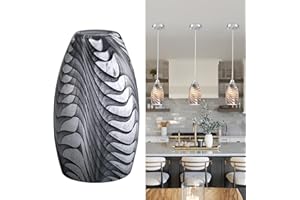 Viinew Mini Glass Pendant Light 1-Pack with Handblown Black Gray Marble Art Oval Glass Lamp Ceiling Hanging Light, for Dining Room,Kitchen,Foyer,Hallway 4.72"