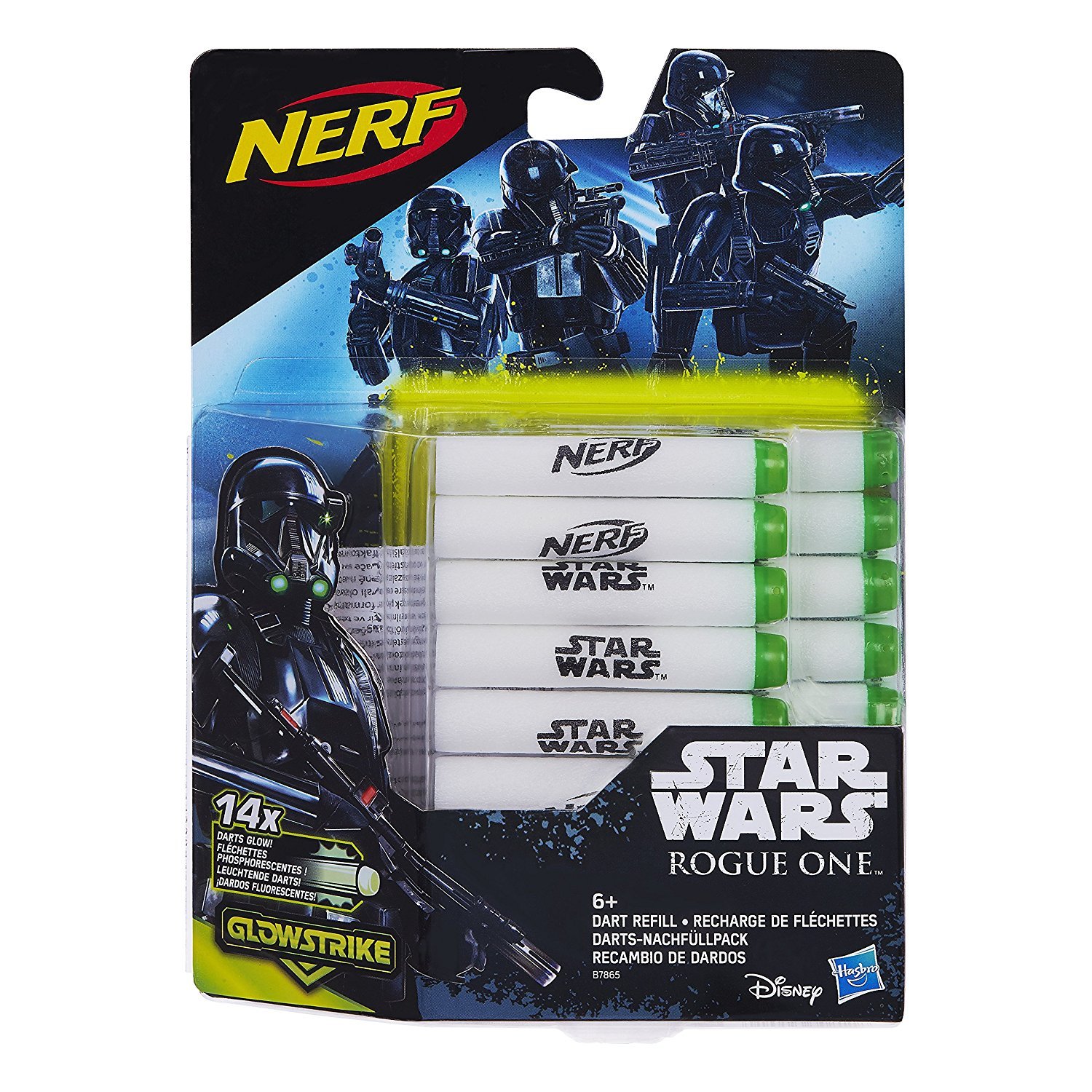 Hasbro Nerf B7865EU4 - Disney Star Wars Toy Glow In The Dark Dart Refill Pack - x14 Glowstrike Darts