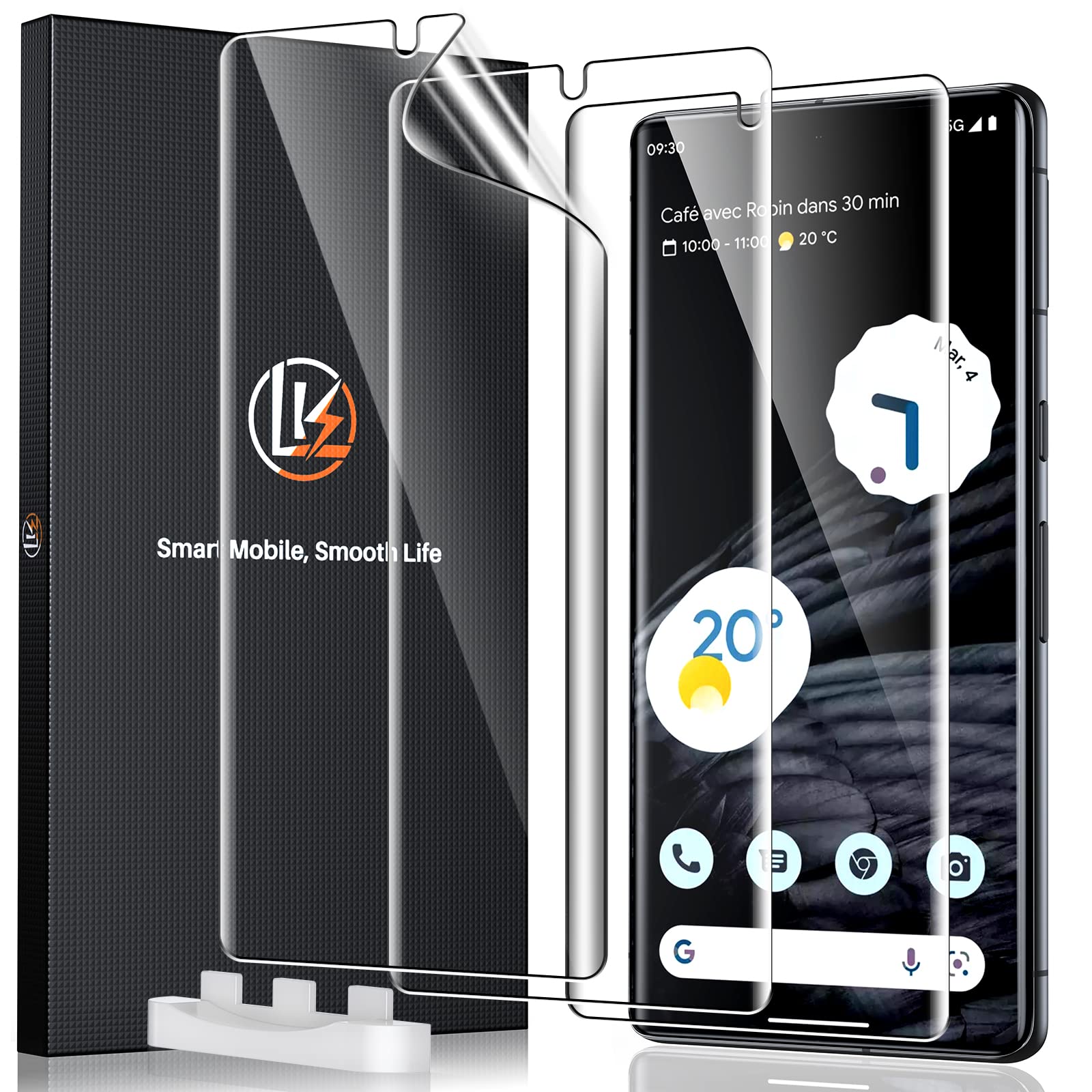LK 3 Pack for Google Pixel 7 Pro TPU Screen Protector [Not Glass] [Support Fingerprint Unlock] Bubble Free, Flexible Soft TPU Brushed Protective Cover Compatible for Pixel 7 Pro — image 1