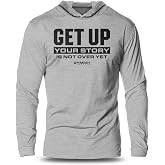 Gymish Lifestyle Get Up Inspirational Saying Full Sleeves Pullover Gym Workout Hooded for Mens