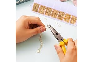 1170PCS Jump Rings Set – Gold 7-Compartment Tarnish Resistant Stainless Steel Split Rings for Jewelry Making