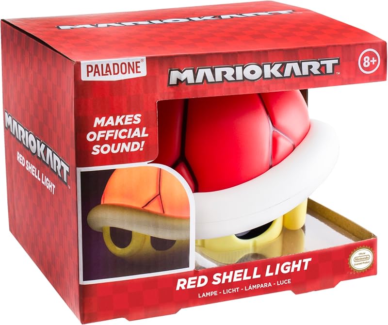 Super Mario Lampe Coquille Rouge avec Sons - Marchandise Nintendo Officielle, Décor Maison Gaming, Lampe Salle de Jeu