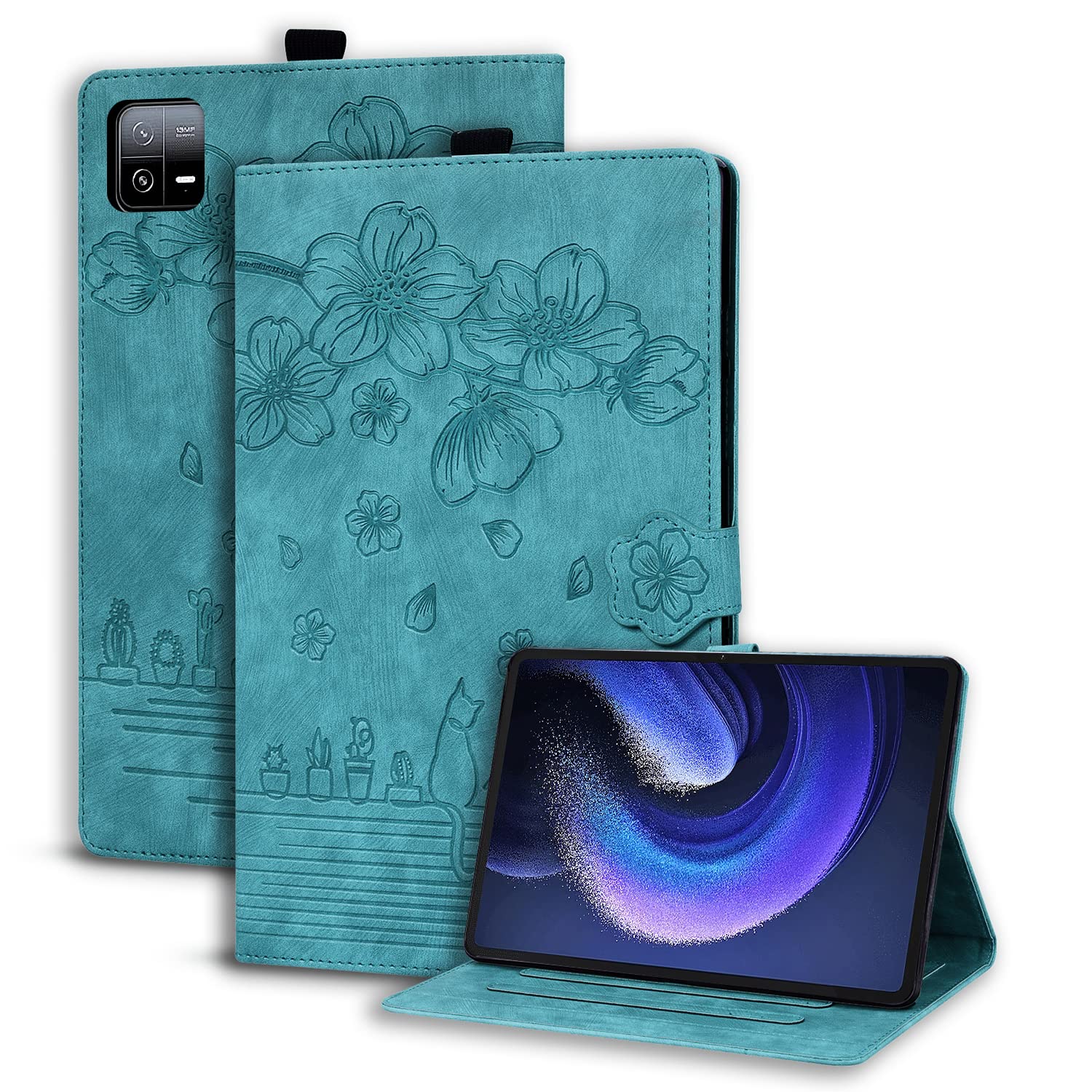 Succtopy Case Xiaomi Pad 6/Pad 6 Pro 11 Inch 2023,Folio Flip PU Leather Cover with Pen Holder Xiaomi Pad 6 11" 2023,Protective Tablet Case with Stand Function Xiaomi Pad 6 Pro 11" 2023,Light Green