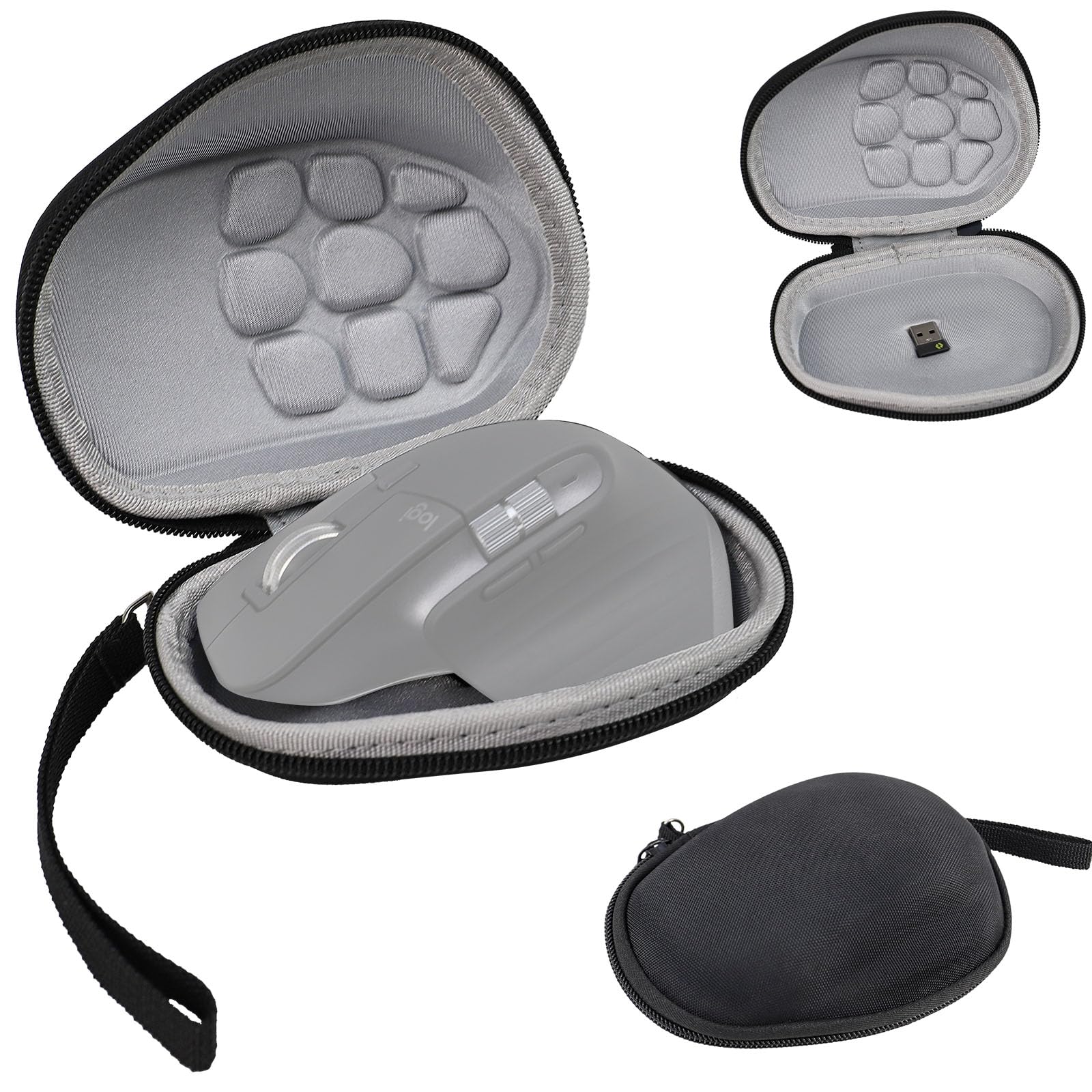 LINGHUANG MX Master 4 Mouse Case Portable Hard EVA Travel Case for Logitech MX Master 4/3/MX Master 2S/MX Master Advanced Wireless Mouse-Black