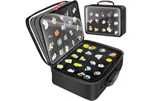 Belifair Enamel Pin Display Book, 18 Page Portable Pin Trading Book, EVA Hard Shell Pin Storage Organizer, Pin Display Bag For Various Sizes Of Pins, Sports Medals, Brooches And Earrings