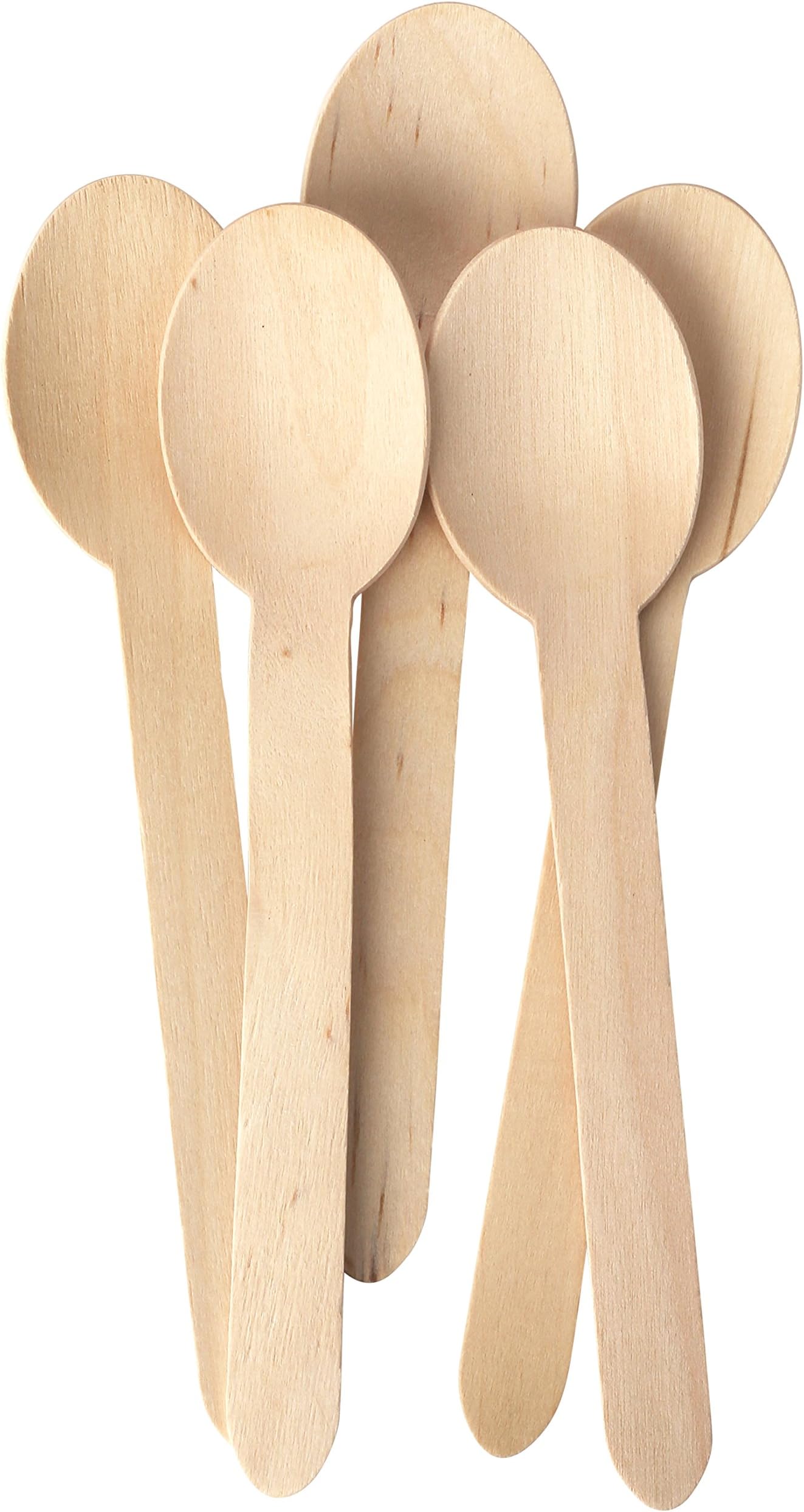 brheez Eco Friendly Disposable Wood Utensils - Biodegradable Compostable and Natural (Spoons [200 Pack])