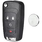 Beefunny Flip Remote Key Fob Replacement for Chevy Equinox Trax 2010-2017 for Buick Encore Car Key Remote Control 4 Buttons 315MHz FCC ID:AVL-B01T1AC P/N:13585811 (1)